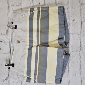 Columbia PFG Women's Striped Gray and Cream Shorts